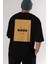 Life Is So Good Arka Baskılı Siyah Oversize T-Shirt Erkek Kadın Bisiklet Yaka 5
