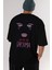 No Time For Drama Arka Baskılı Siyah Oversize T-Shirt Erkek Kadın Bisiklet Yaka 3