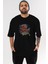 The Flash Ön Baskılı Siyah Oversize T-Shirt Erkek Kadın Bisiklet Yaka 1
