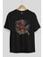 The Flash Ön Baskılı Siyah Oversize T-Shirt Erkek Kadın Bisiklet Yaka 2