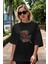 The Flash Ön Baskılı Siyah Oversize T-Shirt Erkek Kadın Bisiklet Yaka 3