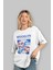 Brooklyn 86 Style Ön Baskılı Beyaz Oversize T-Shirt Erkek Kadın Bisiklet Yaka 2