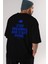 Stop Dreaming Yazılı Arka Baskılı Siyah Oversize T-Shirt Erkek Kadın Bisiklet Yaka 2