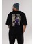 Maki Zenin Chainsawman Anime Arka Baskılı Siyah Oversize T-Shirt Erkek Kadın 4