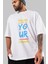 Follow Your Dreams Ön Baskılı Beyaz Oversize T-Shirt Erkek Kadın Bisiklet Yaka 1