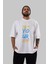 Follow Your Dreams Ön Baskılı Beyaz Oversize T-Shirt Erkek Kadın Bisiklet Yaka 4