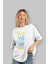 Follow Your Dreams Ön Baskılı Beyaz Oversize T-Shirt Erkek Kadın Bisiklet Yaka 5