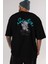 Sacrifice Yourself Bear Arka Baskılı Siyah Oversize T-Shirt Erkek Kadın Bisiklet Yaka 4