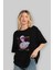 Youth Ön Baskılı Siyah Oversize T-Shirt Erkek Kadın Bisiklet Yaka 2