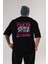Tokyo Urban Style Arka Baskılı Siyah Oversize T-Shirt Erkek Kadın Bisiklet Yaka 5