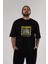 Disorder Streetwear Ön Baskılı Siyah Oversize T-Shirt Erkek Kadın Bisiklet Yaka 5