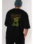 The World Is Mine Bear Arka Baskılı Siyah Oversize T-Shirt Erkek Kadın Bisiklet Yaka 1