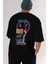 Put On Smile Bear Arka Baskılı Siyah Oversize T-Shirt Erkek Kadın Bisiklet Yaka 1