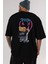 Put On Smile Bear Arka Baskılı Siyah Oversize T-Shirt Erkek Kadın Bisiklet Yaka 2