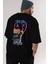 Put On Smile Bear Arka Baskılı Siyah Oversize T-Shirt Erkek Kadın Bisiklet Yaka 4