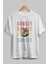 Sunset Yazılı Ön Baskılı Beyaz Oversize T-Shirt Erkek Kadın Bisiklet Yaka 5
