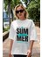 Summer Vibes 2 Ön Baskılı Beyaz Oversize T-Shirt Erkek Kadın Bisiklet Yaka 5