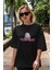 Youth Has No Age Ön Baskılı Siyah Oversize T-Shirt Erkek Kadın Bisiklet Yaka 4