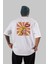 Omg Yazılı Retro Arka Baskılı Beyaz Oversize T-Shirt Erkek Kadın Bisiklet Yaka 3