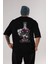 Vodka Bottle Arka Baskılı Siyah Oversize T-Shirt Erkek Kadın Bisiklet Yaka 1