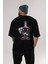 Vodka Bottle Arka Baskılı Siyah Oversize T-Shirt Erkek Kadın Bisiklet Yaka 5