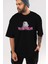 Youth Has No Age Ön Baskılı Siyah Oversize T-Shirt Erkek Kadın Bisiklet Yaka 5