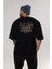 Barcelona Arka Baskılı Siyah Oversize T-Shirt Erkek Kadın Bisiklet Yaka 1