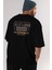 Barcelona Arka Baskılı Siyah Oversize T-Shirt Erkek Kadın Bisiklet Yaka 2