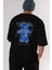 Have No Fear Bear Arka Baskılı Siyah Oversize T-Shirt Erkek Kadın Bisiklet Yaka 2