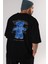 Have No Fear Bear Arka Baskılı Siyah Oversize T-Shirt Erkek Kadın Bisiklet Yaka 4