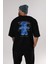 Have No Fear Bear Arka Baskılı Siyah Oversize T-Shirt Erkek Kadın Bisiklet Yaka 5