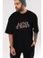 Justice Is Denied Ön Baskılı Siyah Oversize T-Shirt Erkek Kadın Bisiklet Yaka 1