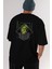 Silence Is Gold Arka Baskılı Siyah Oversize T-Shirt Erkek Kadın Bisiklet Yaka 1