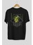 Silence Is Gold Arka Baskılı Siyah Oversize T-Shirt Erkek Kadın Bisiklet Yaka 2
