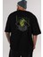 Silence Is Gold Arka Baskılı Siyah Oversize T-Shirt Erkek Kadın Bisiklet Yaka 5