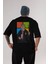 Harry Potter Gates Arka Baskılı Siyah Oversize T-Shirt Erkek Kadın Bisiklet Yaka 5