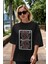 Deadpool Card Ön Baskılı Siyah Oversize T-Shirt Erkek Kadın Bisiklet Yaka 3