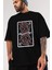 Deadpool Card Ön Baskılı Siyah Oversize T-Shirt Erkek Kadın Bisiklet Yaka 4