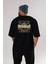 San Diego Arka Baskılı Siyah Oversize T-Shirt Erkek Kadın Bisiklet Yaka 3