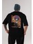 Motoko Kusanagi 9 Anime Arka Baskılı Siyah Oversize T-Shirt Erkek Kadın 3