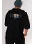 Teddy Bear Yourself Arka Baskılı Siyah Erkek Kadın Bisiklet Yaka Oversize T-Shirt 3