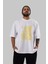 Minimalist Streetwear Ön Baskılı Beyaz Oversize T-Shirt Erkek Kadın Bisiklet Yaka 5