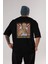 Freddy Puttin Arka Baskılı Siyah Oversize T-Shirt Erkek Kadın Bisiklet Yaka 5