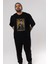 John Potter Ön Baskılı Siyah Oversize T-Shirt Erkek Kadın Bisiklet Yaka 2