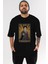 John Potter Ön Baskılı Siyah Oversize T-Shirt Erkek Kadın Bisiklet Yaka 5