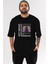 Not Smoke Ön Baskılı Siyah Oversize T-Shirt Erkek Kadın Bisiklet Yaka 5