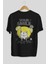 Your Smile Bear Arka Baskılı Siyah Oversize T-Shirt Erkek Kadın Bisiklet Yaka 1