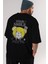 Your Smile Bear Arka Baskılı Siyah Oversize T-Shirt Erkek Kadın Bisiklet Yaka 3