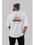 Dünya Değişmeli Yazılı Arka Baskılı Beyaz Oversize T-Shirt Erkek Kadın Bisiklet Yaka 1