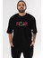 Faith Over Fear Ön Baskılı Siyah Oversize T-Shirt Erkek Kadın Bisiklet Yaka 1